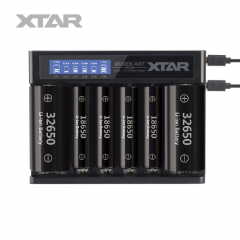 Xtar 6-Schacht Ladegerät MC6 ANT für bis zu 6 Akkus Li-Ion 10440-26650