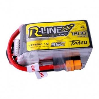 Tattu R-Line 1800mAh 6S 22.2V 95C Lipo Battery Pack with XT60 plug