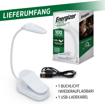 Energizer Buchleuchte Rechargeable Booklight weiss