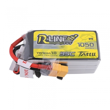 Tattu R-Line 1050mAh 95C 22.2V 6S1P Lipo Battery Pack with XT60 Plug