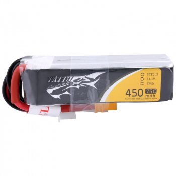 Tattu 450mAh 11.1V 75C 3S1P Lipo Battery Pack with - Long Size for H Frame