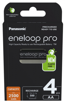 Panasonic Eneloop PRO AA HR6 Rechargeable with Z-tag for Size AA