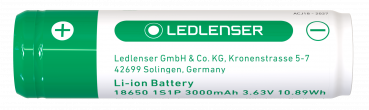 Led Lenser accessory battery for MH10, P7R 3.0 Ah 18650 PCB
