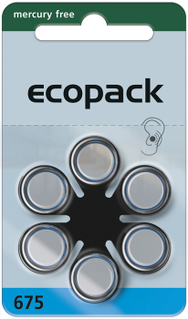 Varta Hörgerätebatterie Ecopack 675 - 6er Blister