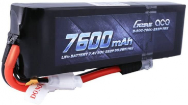 Grepow 7600mAh 7.4V 50C 2S2P Lipo Battery with XT60 Plug