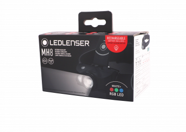 Led Lenser Stirnlampe MH8 schwarz RGB inkl. Li-Ion Akku - Box 1