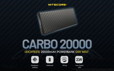 Nitecore Powerbank CARBO20000 - 20000mAh