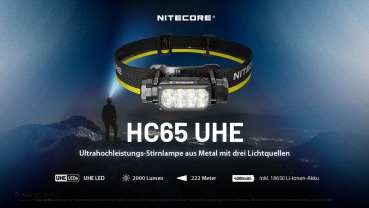 Nitecore head light HC65 UHE - 2000 lumens