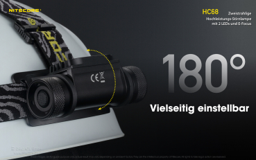 Nitecore Pro Kopfleuchte HC68 - 2000 Lumen - E-Focus