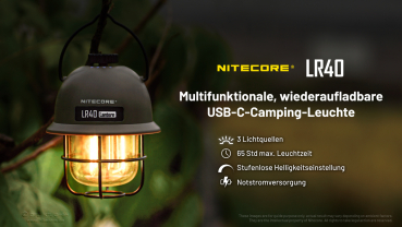 Nitecore Pro Campinglaterne LR40 - oliv