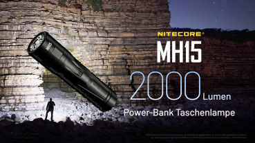 Nitecore Taschenlampe MH15 - 2000 Lumen, Powerbank-Funktion