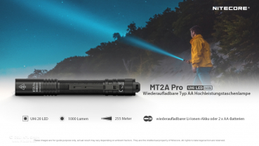 Nitecore flashlight MT2A Pro - 1000 lumens