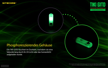 Nitecore Keyring TIKI Keychain Light GTID - Glow in the dark