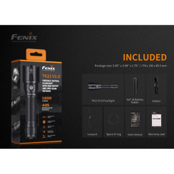Fenix Tactical TK22 V2.0 LED Taschenlampe 1600 Lumen