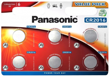Panasonic Lithium CR 2016 3V - 6er Blister-Strip
