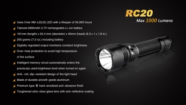 Fenix Tactical RC20 LED Leuchte mit Ladestation