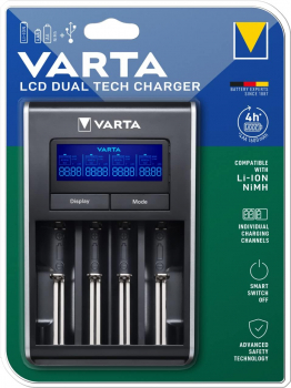 Varta LCD Dual Tech Charger for Ni-MH AA/AAA, Li-Ion