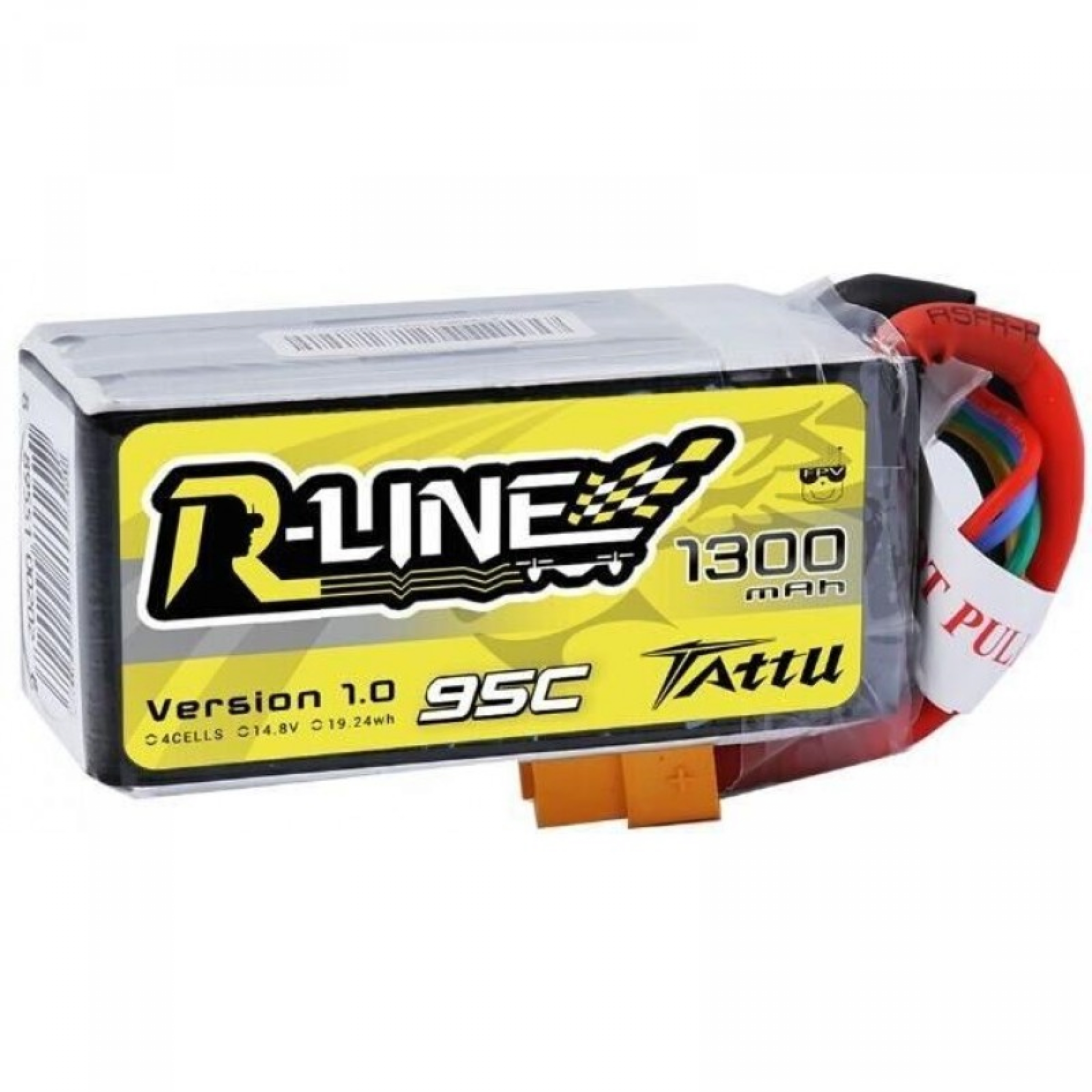 Tattu R-Line 4S 1300mah 95c Lipo Battery Pack with XT60 Plug