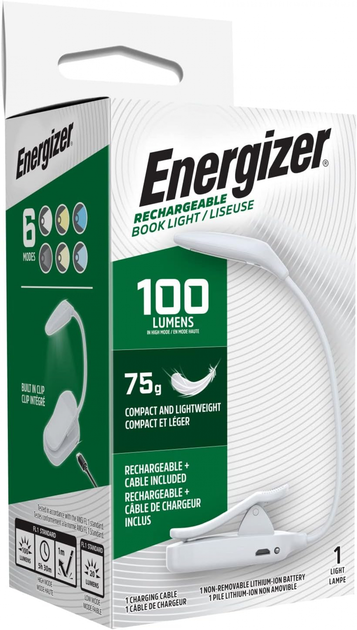 Energizer book light Rechargeable Booklight white