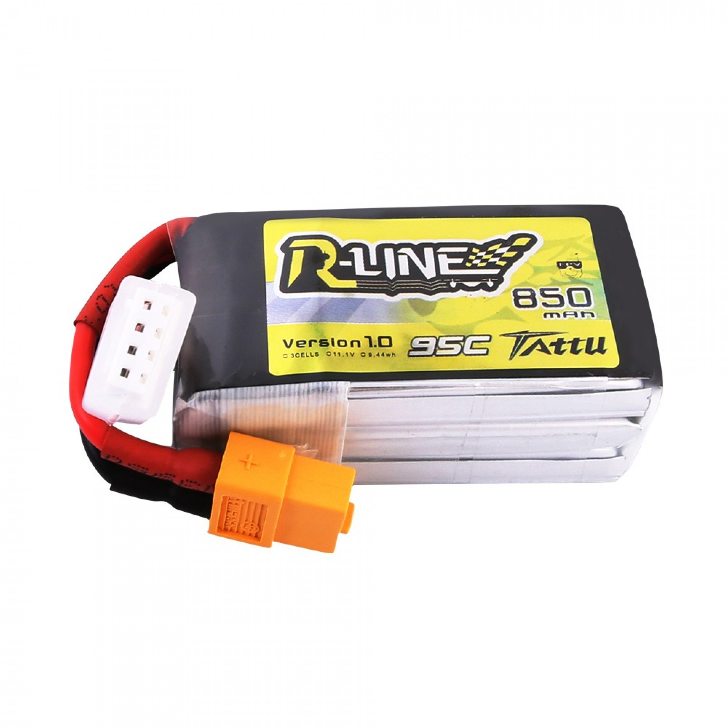 Tattu R-Line 850mAh 3S1P 95C 11.1V Lipo Battery Pack with XT60 Plug