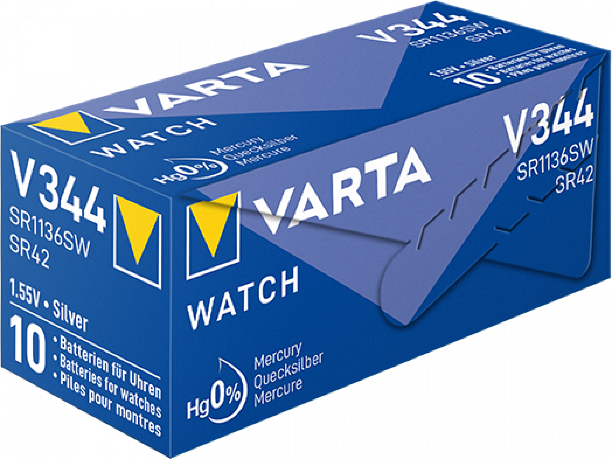 VARTA V344 Silberoxid Uhrenbatterie 1er Miniblister