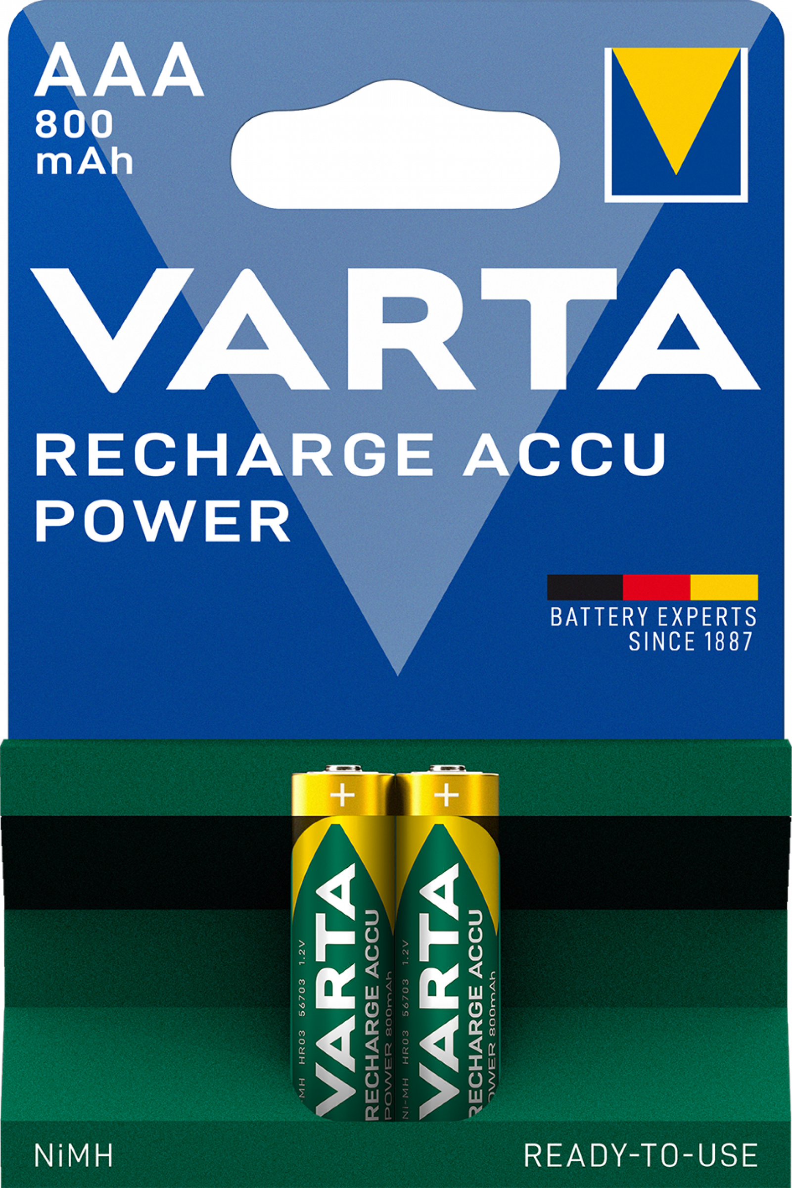Varta Recharge Accu R2U HR3-AAA-Micro 800 mAH vorgeladen 2er Blister