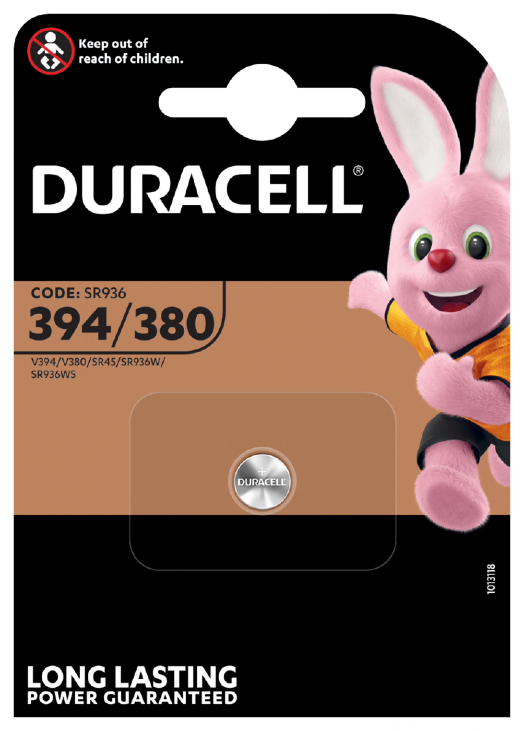 Duracell Silberoxid Uhrenbatterie 394-SR936SW - 1er Blister