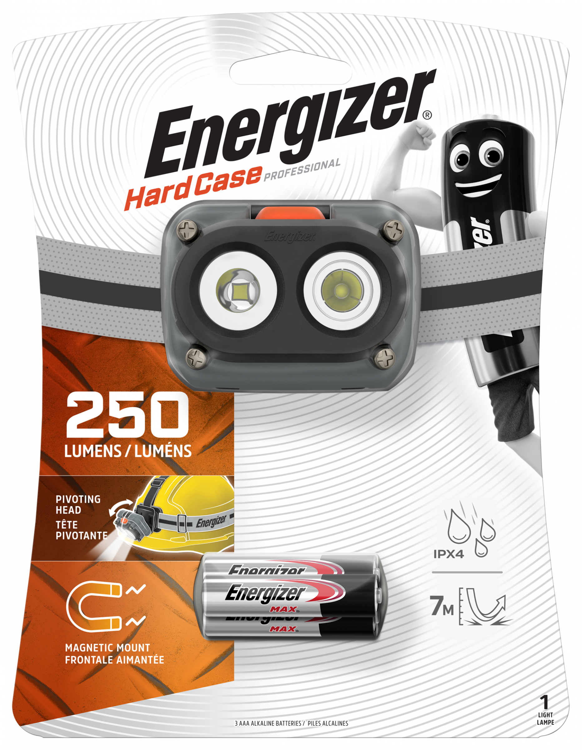 Energizer Pro Hardcase Magnet Headlight inkl. 3x AAA
