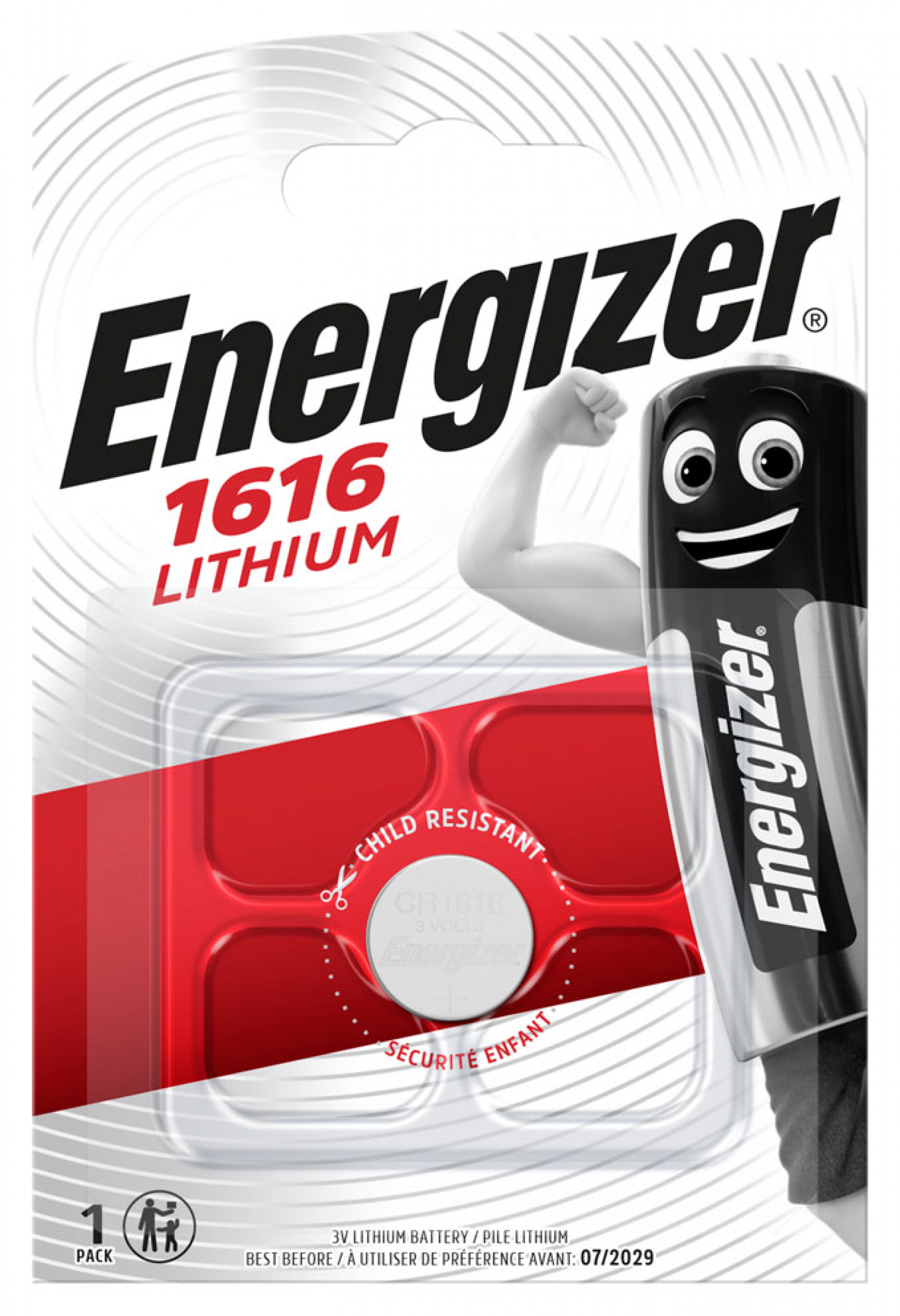 Energizer Lithium 3V CR1616 Pack 1