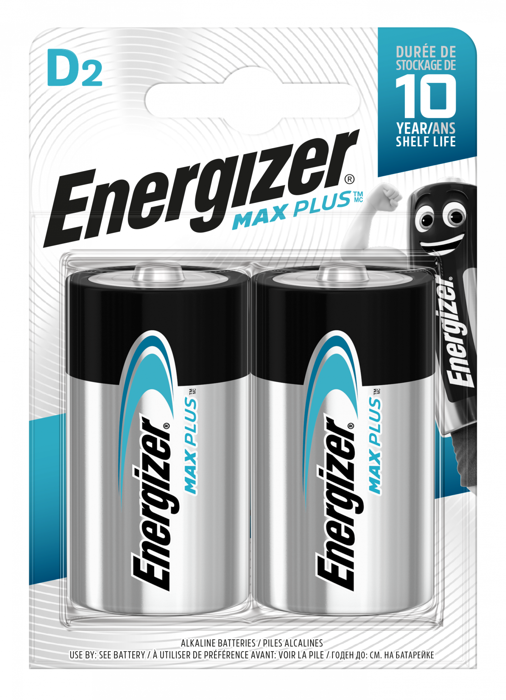 Energizer MAXPlus Mono D Alkaline Battery 2pc Blister