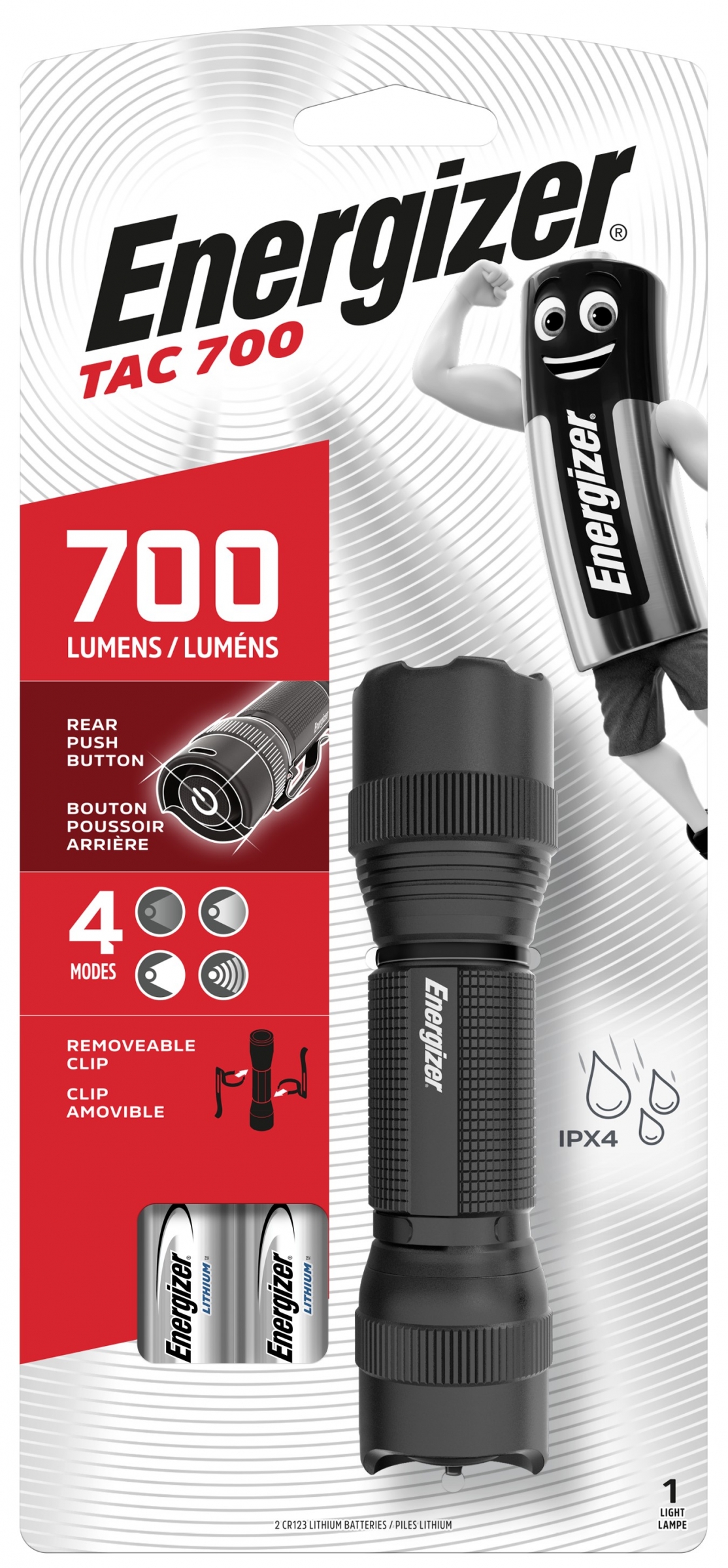 Energizer Tactical Stabtaschenlampe Metal TAC700 inkl. 2x CR123 700 LM