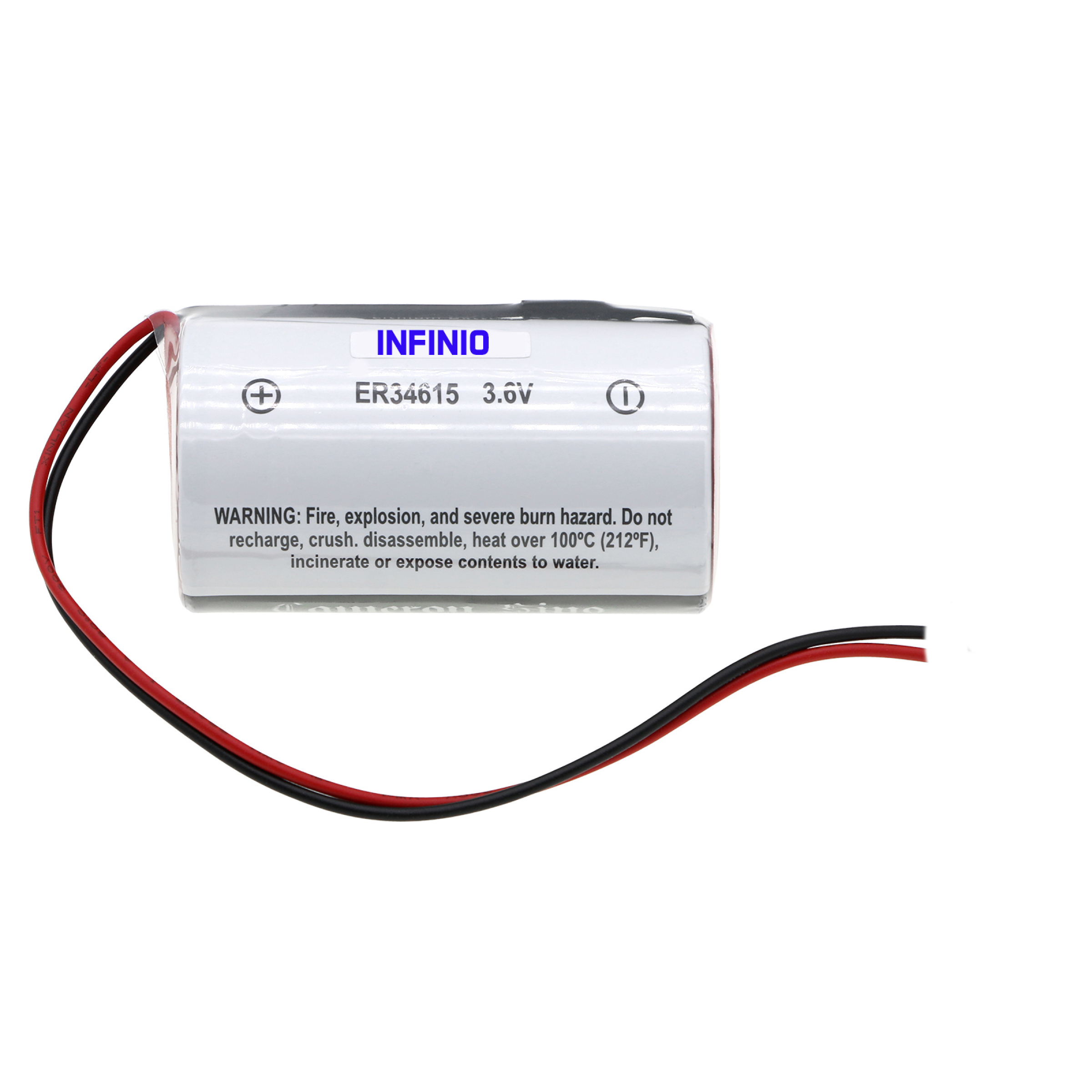 Infinio replacement battery compatible with Jablotron BAT-100A battery for JA-163 no plug