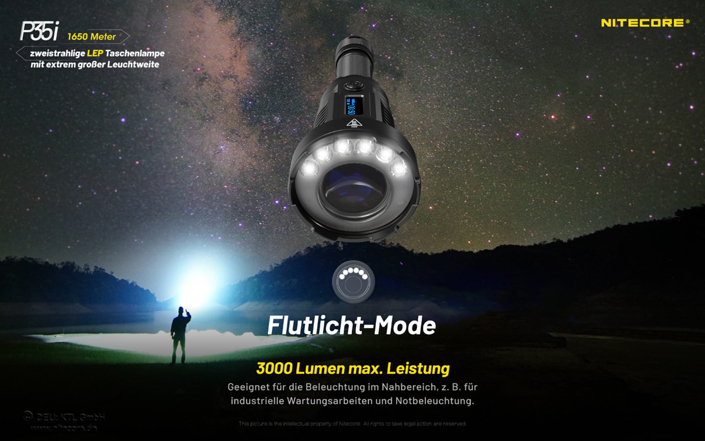 Nitecore Pro Flashlight P35i - LED & Laser light