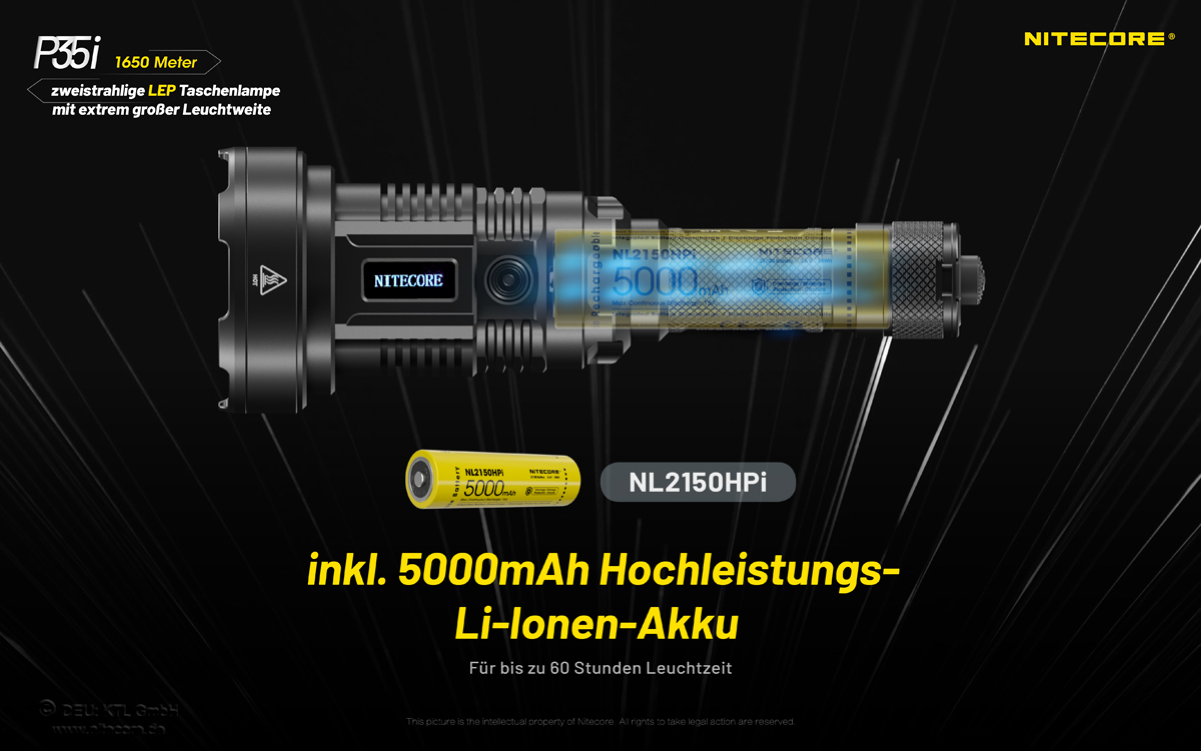 Nitecore Pro Flashlight P35i - LED & Laser light