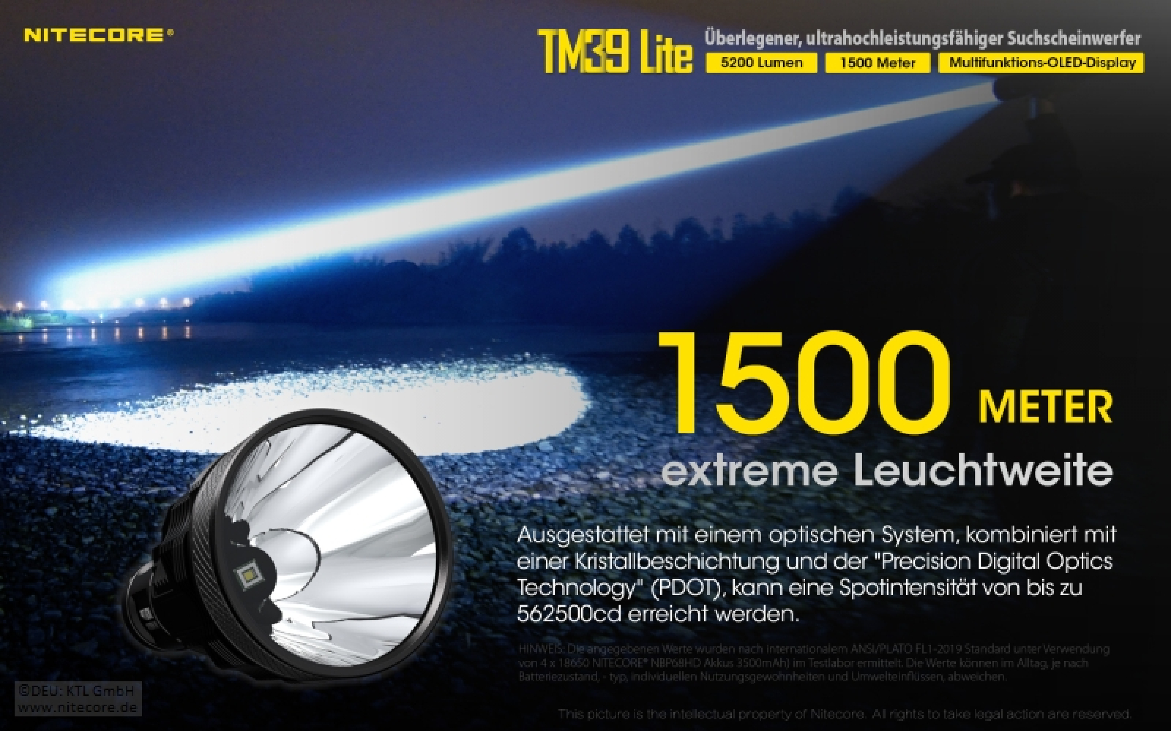 Nitecore Pro Taschenlampe TM39 Lite - 5200 Lumen
