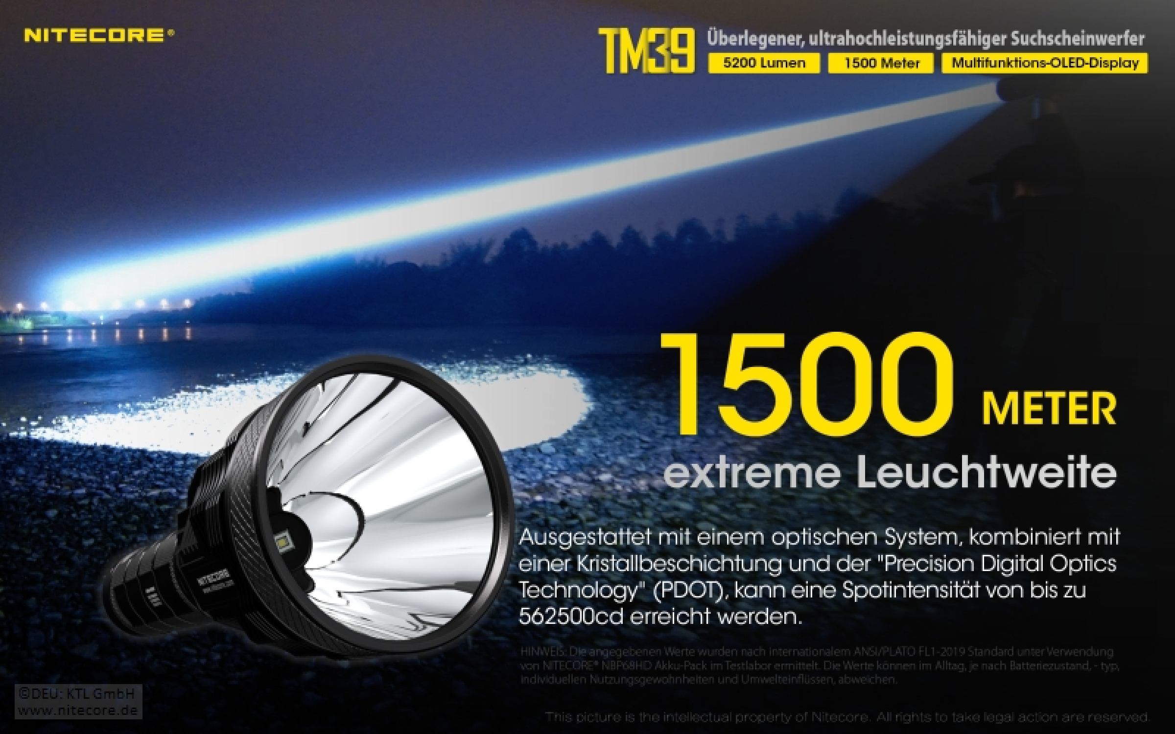 Nitecore Pro Taschenlampe TM39 - 5200 Lumen