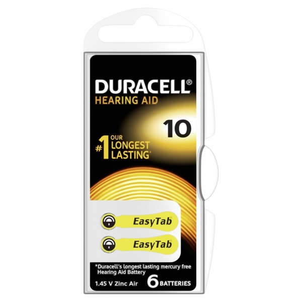 Duracell Hörgerätebatterie easytab 10 - 6er Blister
