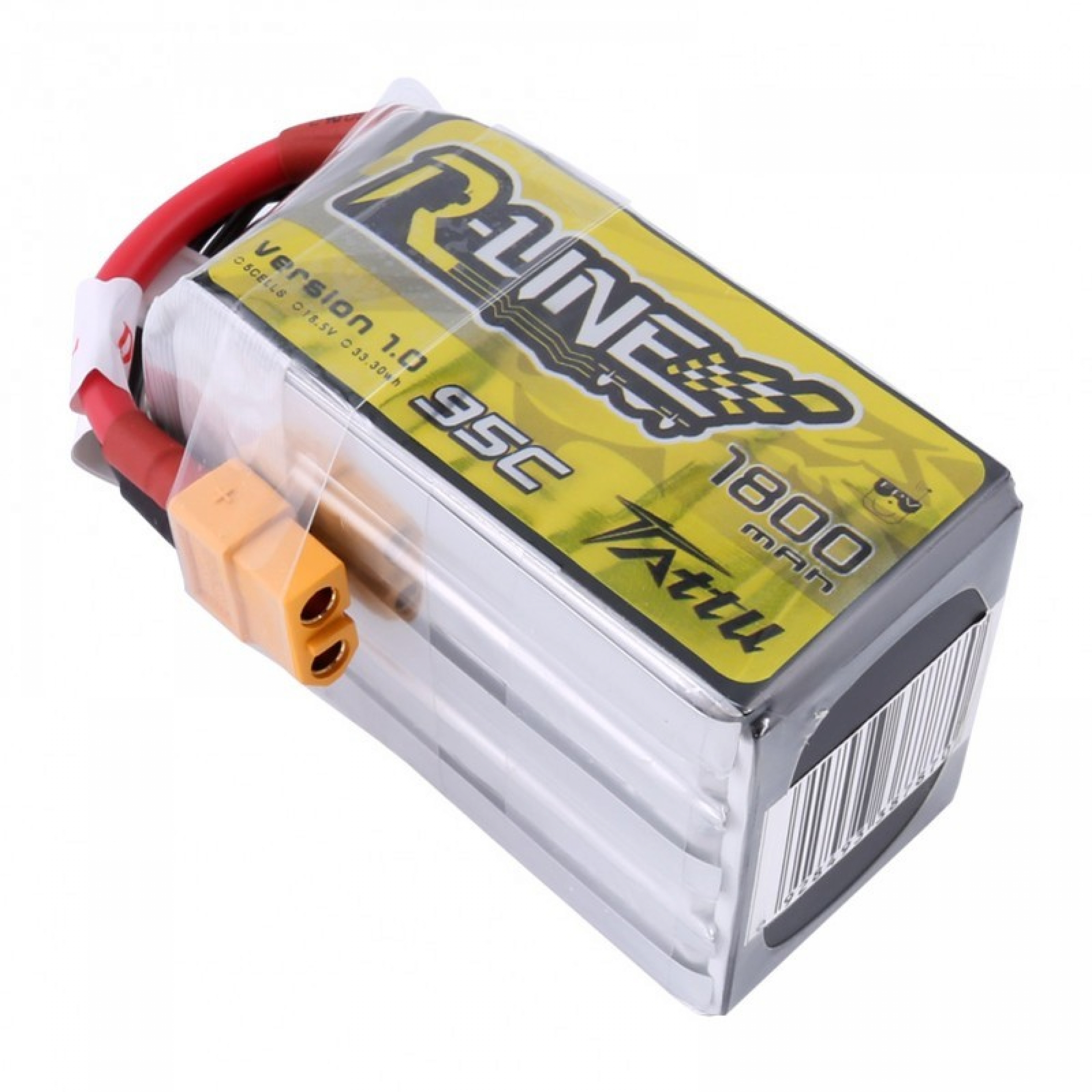 Tattu R-Line 1800mAh 95C 5S1P Lipo Battery Pack with XT60 plug