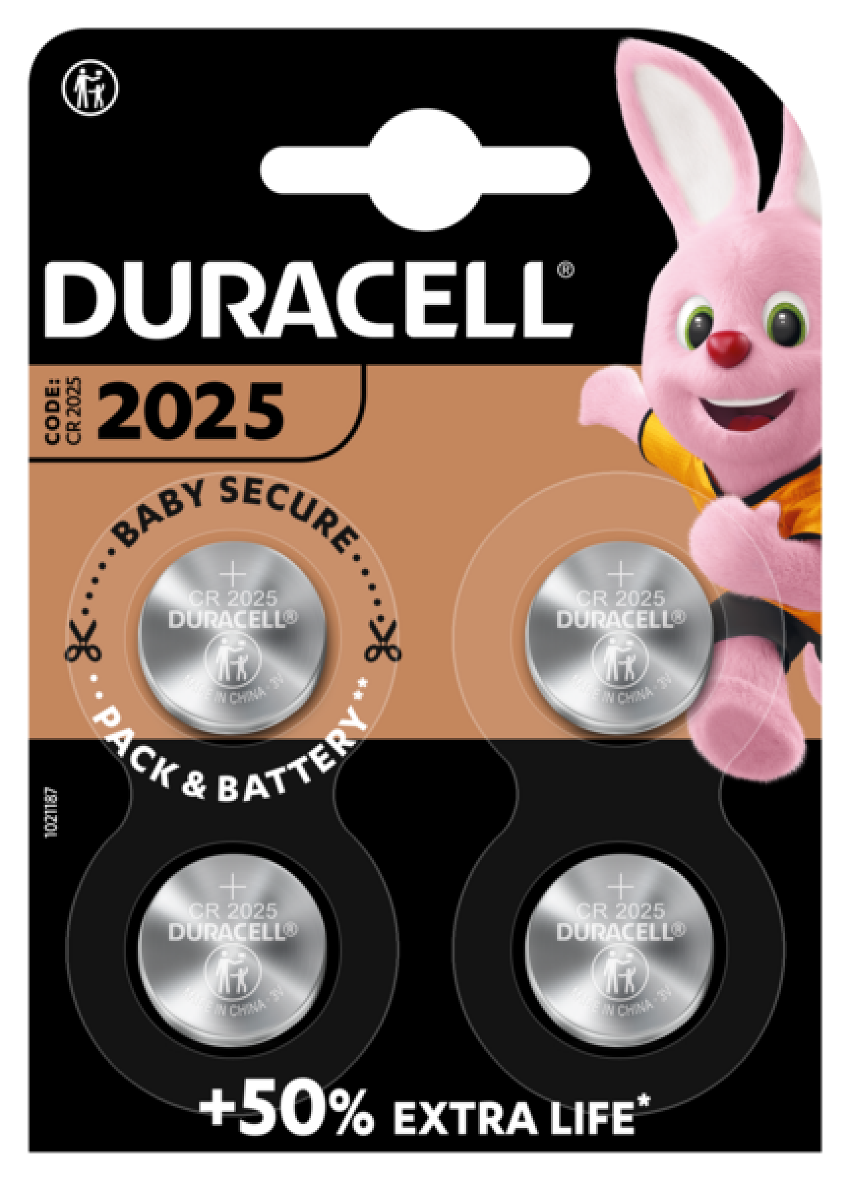 Duracell Lithium CR 2025 3V -  Blister of 4